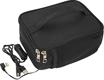 Chauffe-Plats électrique pour Boîte à Lunch Chauffante, Sac à Déjeuner avec Chargement USB pour -Ondes Portable, Doublure en Film d'aluminium, pour Voiture, Bureau, Camping, Pêche, Pique-Nique