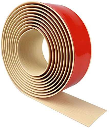 Übergangprofil selbstklebend Vinyl Übergangsleiste Bodenleiste Fußböden Abdeckleisten Holzmaserung Abdeckleisten für Fußböden Übergangsleisten Laminat Ausgleichsprofil (Beige, 200×7,5cm)