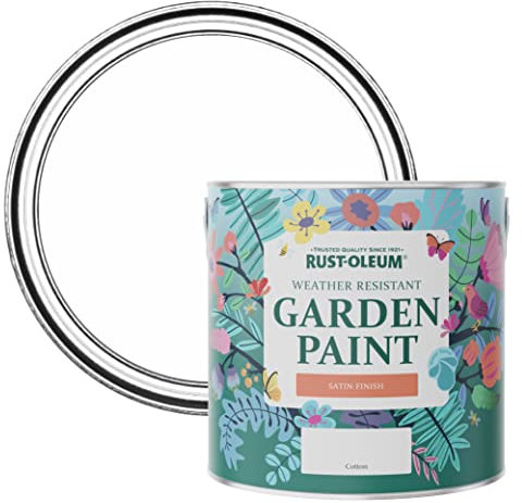 Rust-Oleum White Mould-Resistant Garden Paint In Satin Finish - Cotton (WHITE) 2.5L