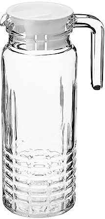 Galicja Glaskanne Mit Deckel Falco – Glaskrug Mit Deckel – Wasserkanne Glas – Wasserkrug Glas Mit Deckel – Wasserkanne Mit Deckel – Saftkanne Mit Deckel – Saftkrug Mit Deckel – 1l