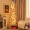 COSTWAY Sapin de Noël Artificiel 180 cm Lumineux LED, en Forme de Crayon, Floqué de Neige, 150 Lumières Blanches Chaudes, 373 Pointes de Branches, Aiguilles de Pin, pour Maison, Bureau