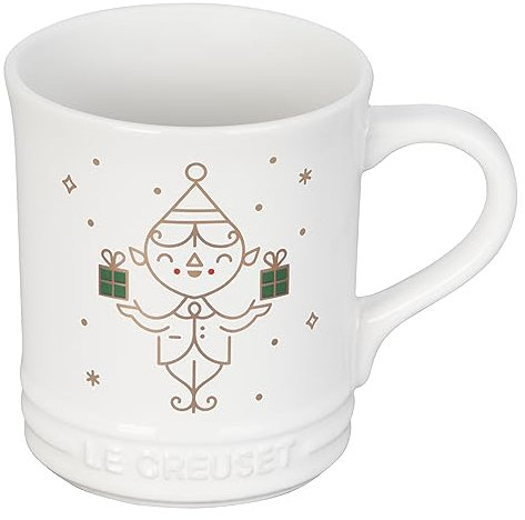 Le Creuset Noël Collection Stoneware Mug with Gold Applique, 14 oz., Elf