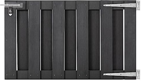 SKM Gartentor WPC 100 x 60 cm Grau, Weight: 8.1 kg, 49081