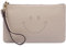 DORIS&JACKY Kleine Leder Wristlet Clutch Geldbörse Für Frauen Nette Lächeln Telefon Tasche Tasche, 3-light grey, Small