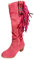 Moon Boots Damen: Reißverschluss Herbst mit Absatz Winterboots Westernstiefel Quaste Festival Halbhoch Cowboystiefel Platform Boots Halbschaft Stiefel Vintage Schnallen Winterstiefel Stiefeletten