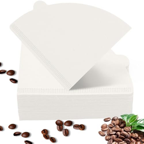 Abeillo V60 Filtro 02, 100 pezzi di filtri per caffè, filtri di carta per caffè, sacchetti per filtri manuali di macchine da caffè (Bianco)
