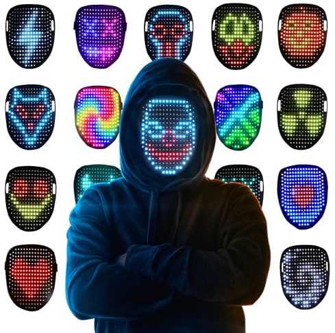 Mr.Pang LED Mask Light up Mask with Gesture Sensing, Cool Face Transforming Mask, Perfect Gifts for Halloween Christmas Birthday Cosplay Party