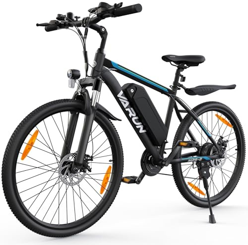 VARUN Vélo Électrique, 24/26/27.5 VTT Électrique avec 48V/36V Batterie, Jusqu'à 55-100KM, 250W Moteur, Velo Eletrique Homme Femme avec 21/1 Vitesses, Écran LCD, Ville E-Bike avec Pédalage Assisté