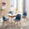 FURNITABLE Esstisch mit 4 Esszimmerstühle Essgrupp, Skandinavisches Design Küchentisch mit Gepolsterter Stühlen Passend für Esszimmer Küche Wohnzimmer, Weißer Esstisch und Dunkelgrün Stühle