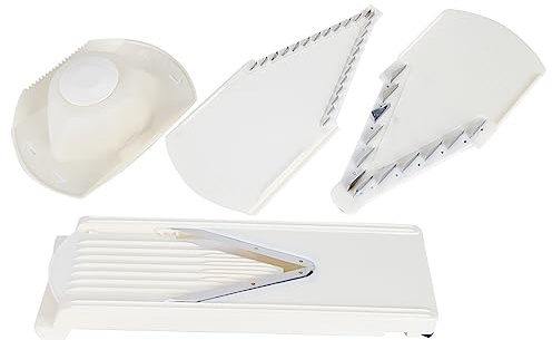 Mandoline Slicer, V-Shaped Stainless Blade, Hand Protector | Vegetable Cutter, Stainless Steel, Fruit and Vegetable Preparation, Non-slip Hand Protector, Kitchen Use