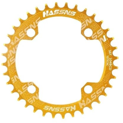 FahrradkettenbläTter 104BCD MTB Kettenblatt Runde Oval Mountainbike Schmal Breit Zahn Kettenblatt Fahrrad Rotor Kurbelgarnitur 30/32/34/36/38/40/42T Kettenblatt (Size : 40T, Color : HA Round Gold)