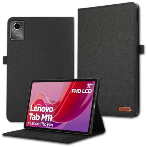 ATOOZ Case for Lenovo Tab M11 Tablet 2024 (TB330F/TB331F),Compatible with Lenovo Tab M11 Case 11 Inch with Stand & Pen Slot (Black)