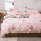 Nayoroom Bettwäsche Erdbeeren 135x200 Rosa Kawaii Style Bettbezug und Kissenbezug 80x80 cm Pink Weiß Gestreift Wende Bettwäsche Set mit Reißverschluss