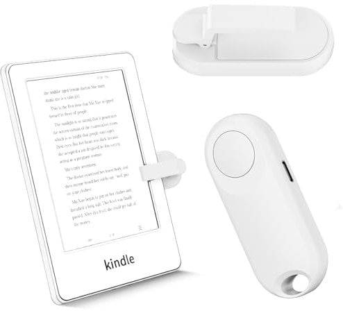 RF Control de Página Remoto, Volteador de Páginas para Kindle Paperwhite Lectura Kobo Surface Comics/Novelas iPhone Tablets Android Tomar Fotos Cámara Grabación de Video Remoto (Blanco)