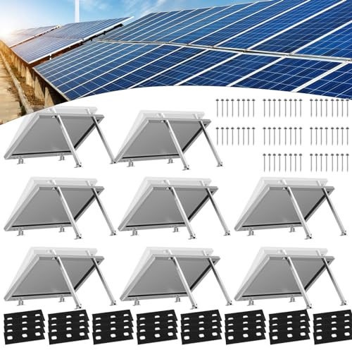 PARTSEE Solarmodul Solarpanel Halterung 8 Paar, Alu Halterung Balkonkraftwerk 0-30° Einstellbarer Winkel, 36-68cm Verstellbar, PV Modul Halterung Wandmontage für Wand, Wohnmobil, Balkon, Flachdach