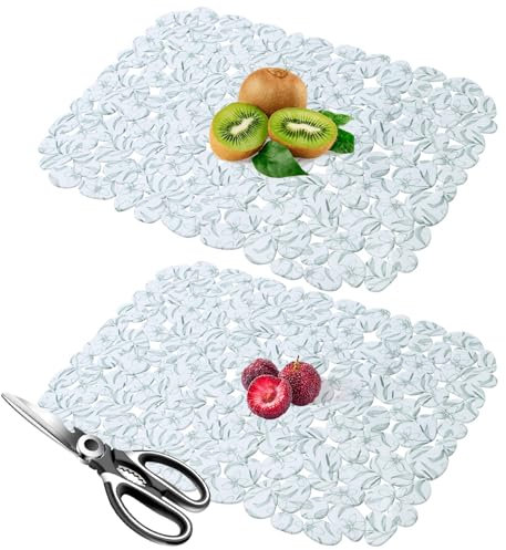 Sink Mats 2 Pcs Kitchen Sink Protector Mat, 30 * 40cm Adjustable Sink Mat Protector, Non-Slip Sink Mats for Ceramic Sinks, Sink Drainer Mat, Easy to Customize Fast Draining Mat for Kitchen Sinks