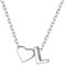 ChicSilver 925 Silber Kette für Damen, Letter Halskette mit Herz, Kleine Herz Kette mit Buchstabe L Anhänger, Modeschmuck für Hochzeit Verlobung