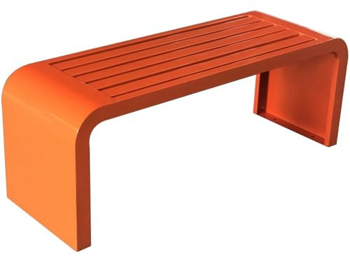 Gartenbank Metall Wetterfest Gartenbank Ohne Lehne Metallbank Outdoor für 2 Personen Sitzbank Balkonbank 200 Kg Belastbar Gartenmöbel für Balkon Terrasse(Orange,150cm(59.05in))