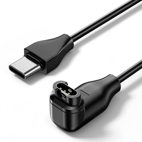 Oumida Cargador para Garmin Forerunner 55/ Forerunner 255 Music/ 255/ 255S/ 165, Garmin Vivoactive 5 4 3 3S 4S, Garmin Venu/Venu Sq/Venu Sq 2/ Venu 2 Plus, Cable de Carga USB C de 1M