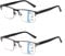Missfive 2 Pack Gleitsichtbrille Herren Gleitsicht Lesebrille Metall Multifokale Blaulichtfilter Halbrahmen Nahkomfort-Brillen Mit Federscharniere (Schwarz&Gunmetal, Nähe-Mittlere Entfernung, 2.5x)