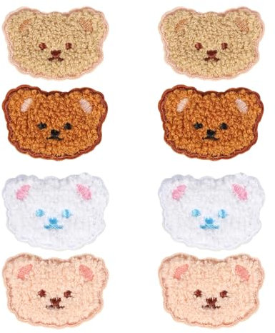 12 Pieces Bear Embroidery Patches, Cute Bear Iron-On Patches, Sewing Patches, Clothing Repair Patches, Suitable for T-Shirts, Jeans, Hats, Backpacks