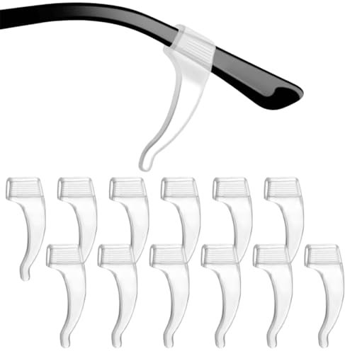 NJCXOLA 6 paia di Ferma Occhiali in Silicone, Antiscivolo per Occhiali, Gancio
