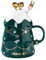 Liemuao Tasse de Sapin de Noël, 550ml Mug Mignonne en Céramique avec Couvercle et Cuillère, Tasse à Café Tasse Kawaii Chocolat Chaud Noel, Christmas Mug Set pour Famille, Ami, Collègue (Vert)