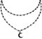 TIESOME Gothic Boho Y2k Mond Halskette, Gothic Schmuck Gothic Damen Vampir Kette, Goth Accessories Verstellbare Choker Halskette Weihnachten Schmuck Geschenk Witch Accessoires (Mond)