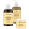 SheaMoisture Set - Huile de Ricin Noir de Jamaïque Shampooing 1 x 384 ml, Après-shampooing 1 x 384 ml, Après-shampooing sans rinçage 1 x 431 ml