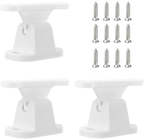 MIPIACE 3 Pezzi Ferma Porta Camper in Plastica Fermaporta Camper Bianco Fermo per Porta Roulotte con 12 Viti per Porta Camper Roulotte Fermaporta Accessori per Camper
