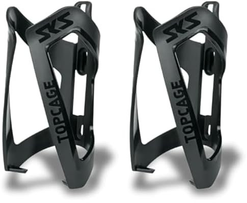 SKS GERMANY TOPCAGE Black Flaschenhalter für Fahrräder (Fahrrad-Flaschenhalter aus hochfestem, leichtem Kunststoff, Verstellbarer Anschlag, Variable Fanghaken für sichere Arretierung, ohne Schrauben)