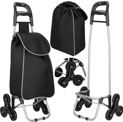 SPRINGOS Einkaufstrolley 30 Liter Abnehmbare Tasche Einkaufsroller mit Treppensteiger ideal zum Treppenziehen max. Belastung 18 kg
