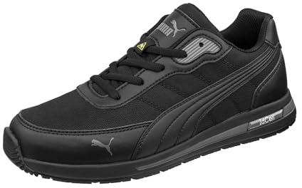 PUMA Safety EPIK Rutschhemmende Berufsschuhe – rutschfeste O2 Arbeitsschuhe, metallfrei, wasserabweisend – ideal als Kochschuhe & Arbeits- Sneaker - Schwarz