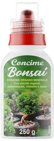 Concime Bonsai Organominerale 250 ml Concime Liquido Fertilizzante per Bonsai da Interno ed Esterno, Stimola Radici e Foglie, Migliora Colore e Resistenza Prodotto in Italia