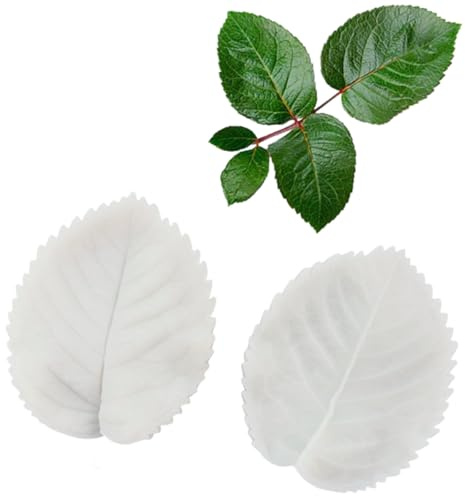 UEKPDM 1 Set Rose Leaf Veiner Silicone Mould for Fondant Cake Decorating | Two-Part 3D Rose Leaf Veiner Set, Food Grade Silicone, Non-Stick, Heat Resistant for Fondant, Chocolate & Sugarcraft