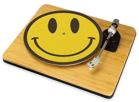 Smiley Face Record Player Slip Mat Turn Table DJ Slip Mat (Large 12)