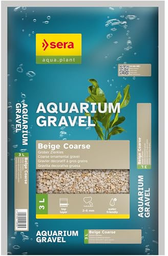 sera Aquarium Gravel Beige Coarse 3 L | Bodengrund für alle Süßwasseraquarien | verträglich für Fische, Welse und Garnelen | natürliche Optik