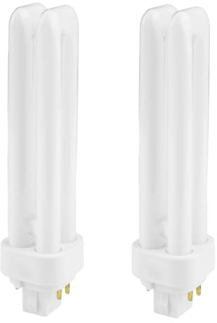 4 Pin G24q-1 Bathroom Light Bulbs,13W Compact Fluorescent Warm White 2700K | CFL 2U Double Turn Tube Energy Saving Light Bulbs 850LM PLC Non-Dimmable 220-240V for Bathroom Corridor Bedroom Kitchen 2Pcs