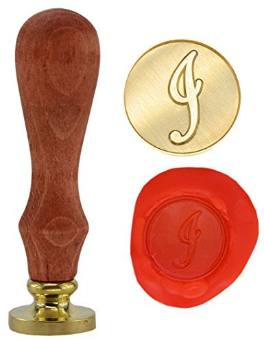 SYAYA Siegelstempel, Vintage, Retro, Messing-Kopf und Holzgriff, 26 Buchstaben, Alphabet A-Z, für Wachssiegel GZ4 I