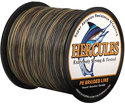 Hercules Super Strong 1000M 1094 Yards Braided Fishing Line 30 LB Test for Saltwater Freshwater PE Braid Fish Lines 4 Strands - Camouflage, 30LB (13.6KG), 0.28MM