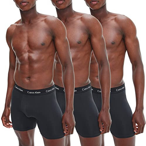 Calvin Klein Boxer Uomo Confezione da 3 Cotone Elasticizzato, Nero (Black W Black WB), M