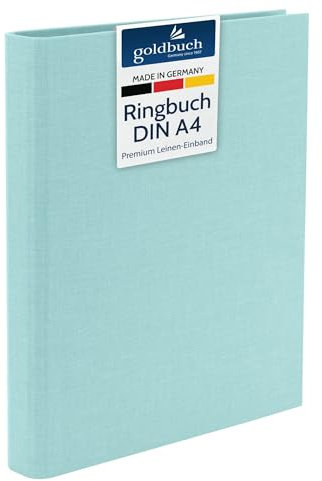 goldbuch 37507 Foto Ringbuch, Bella Vista, Foto Album 26 x 32 cm, Fotobuch Ordner aus Leinen, Fotoordner zum Selbstgestalten und Befüllen, Format DIN A4, ideal für Reise & Urlaub, Aqua