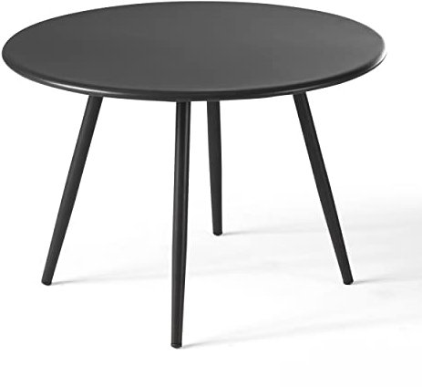 Oviala Table Basse de Jardin Ronde en métal Gris Anthracite 40 cm - Palavas