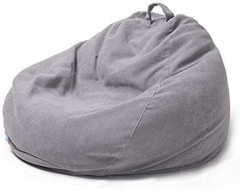 ZZX Funda de Bean Bag, Relleno para Puff Funda para Puf Funda de Puff Grande Sofá Liso Diseño de Lino Simple para Adultos Y Niños, Sin Relleno,Gris,XXL