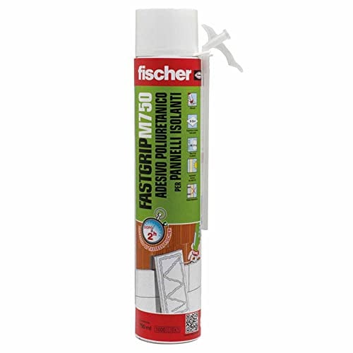 Fischer Fastgrip M 750 Schiuma Poliuretanica Espansa Manuale, Adesivo per Pannelli Isolanti e Cartongesso, Resistenza al Fuoco B2, 542397