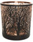 Christmas-Decorations Teelichthalter Glas Baum Motiv Schwarz