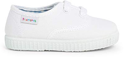 Pisamonas Zapatillas Niños De Cordones Talla 20 Color Blanco