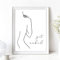 Kunstdruck Din A4 ohne Rahmen Spruch - Get naked - Frau Frauenkörper Nude Zeichnung Minimal Badezimmer Dusche Druck Poster Bild