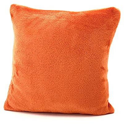 heimtexland ® Flanell Kuschel Kissen Super Soft Dekokissen Plüsch Typ380 Kissenhülle Orange 40x40 cm