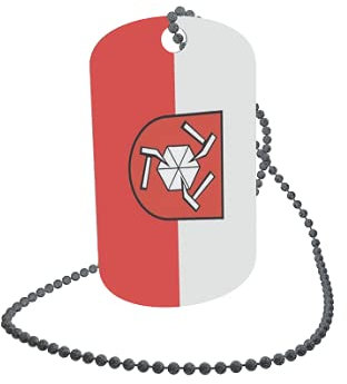 U24 Dog Tag Erkennungsmarke ID Tag an Kette Flagge Beilstein (BW) Alu 30 x 50 mm